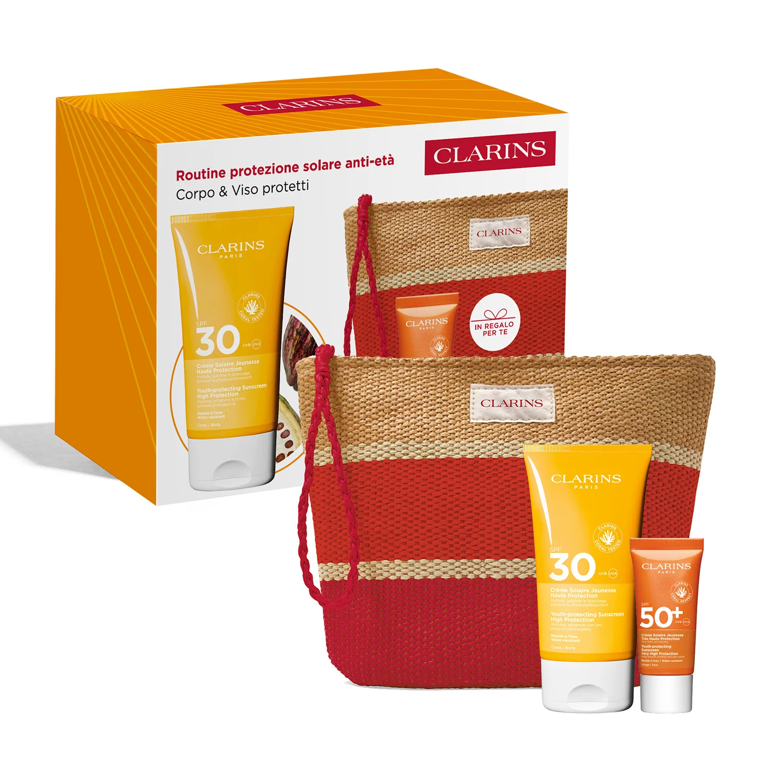 Sole Routine protezione solare anti-età - Cofanetto Solare, Coffret Solare, Crema solare corpo alta prot., Solare viso alta prot.