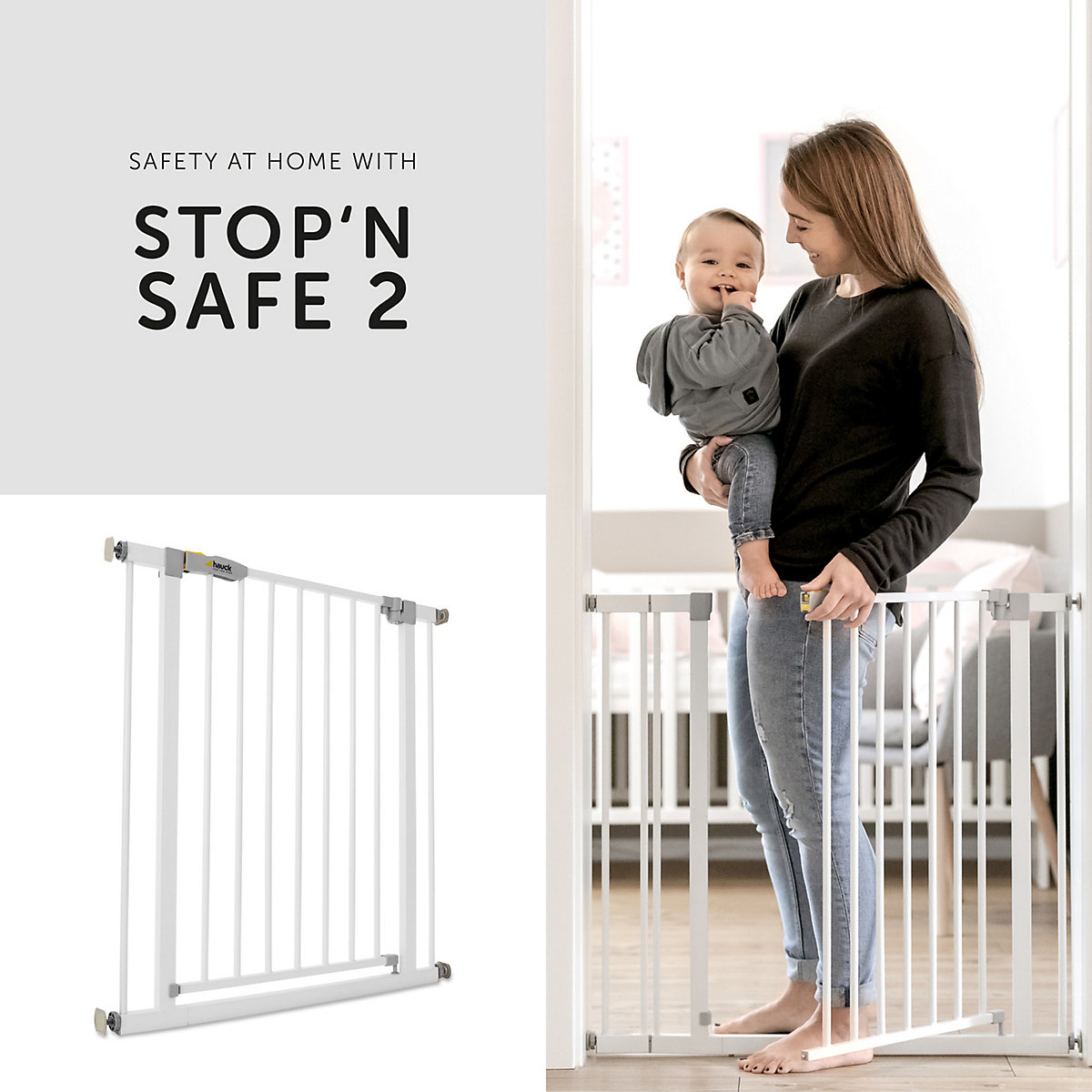 Tür-und Treppenschutzgitter Stop N Safe 2, 75 - 80cm, weiß
