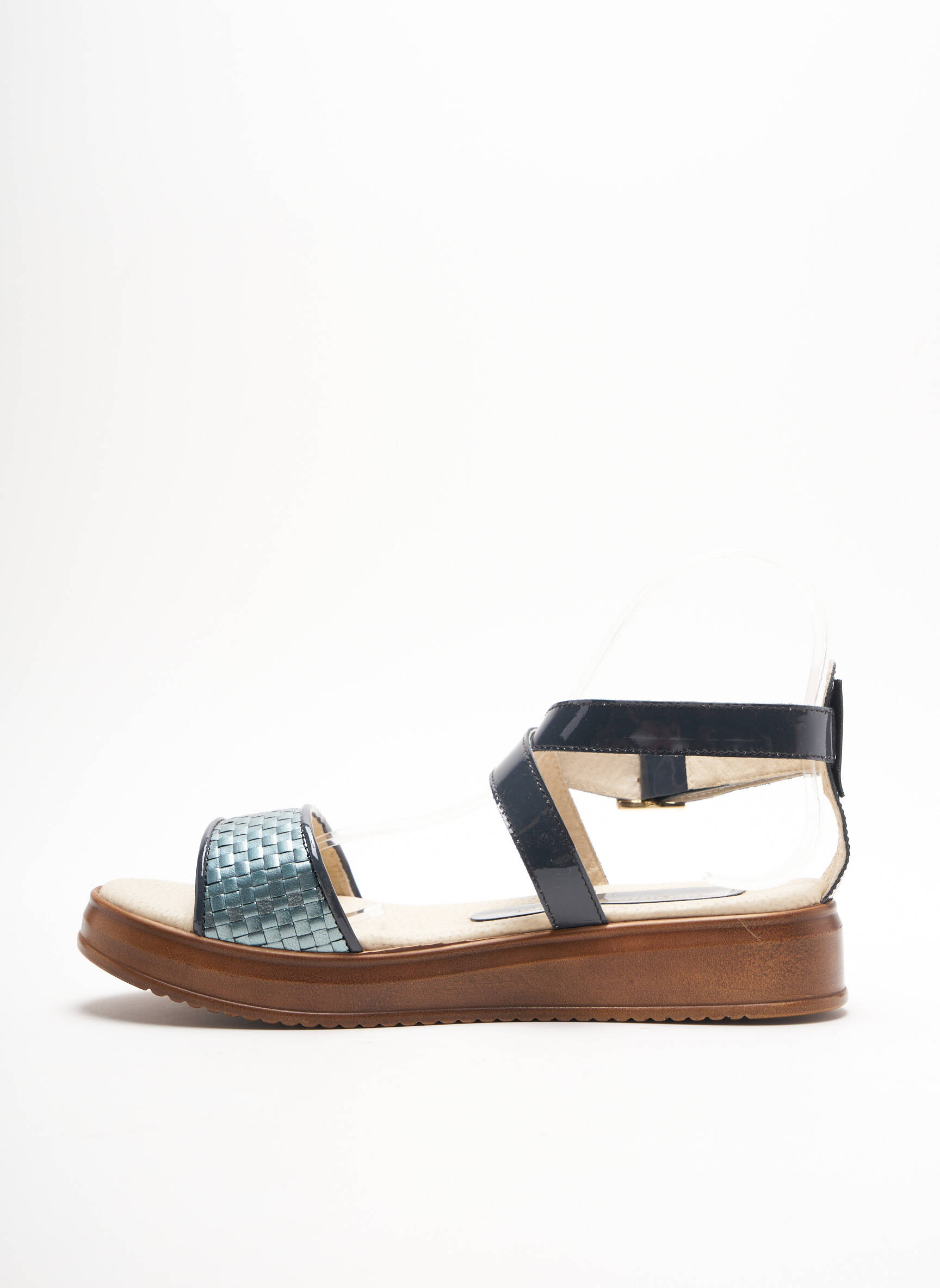 Brodequins Sandales Nu Pieds Femme couleur bleu