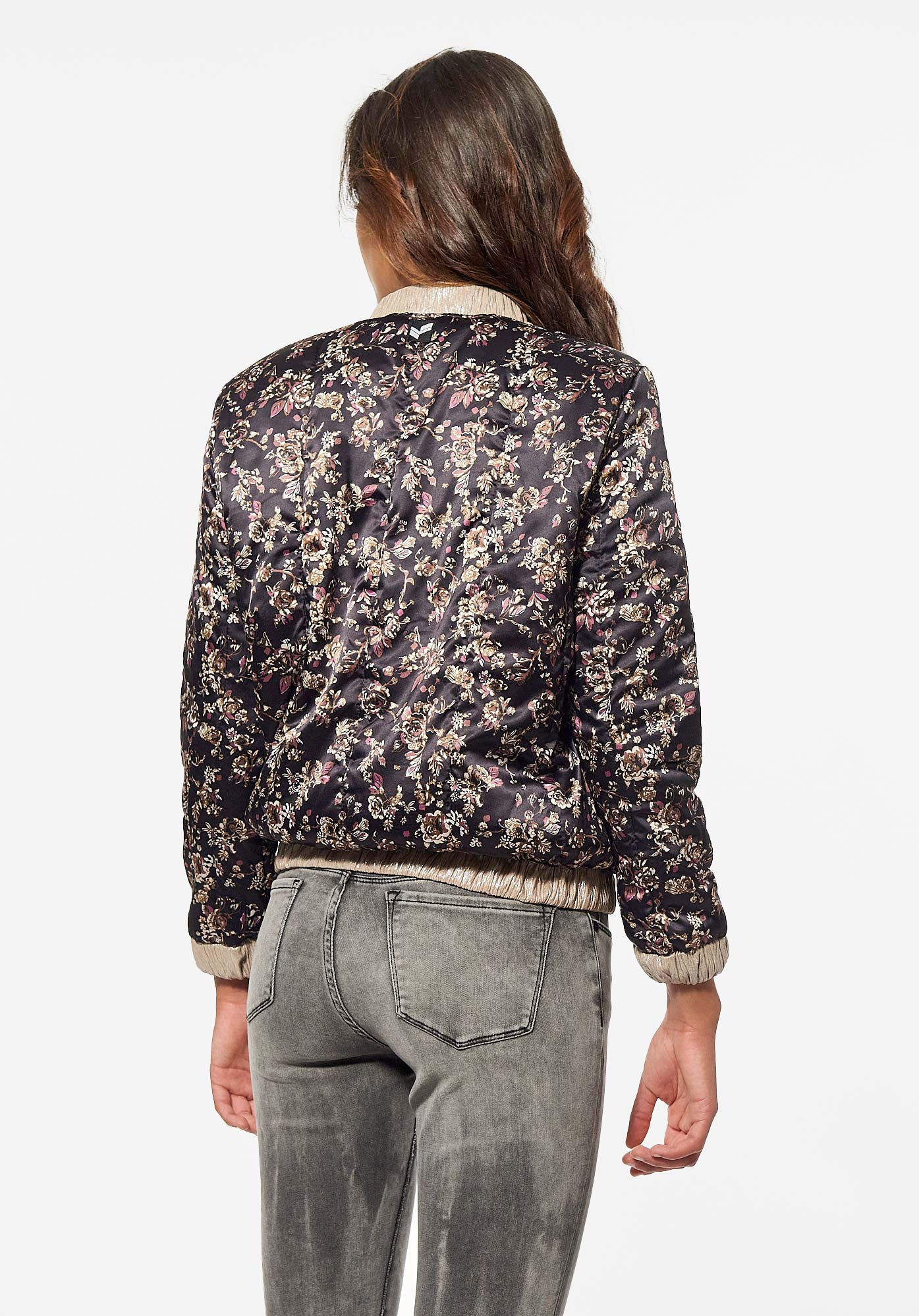DEAL   Veste réversible fleurie et effet léopard Femme