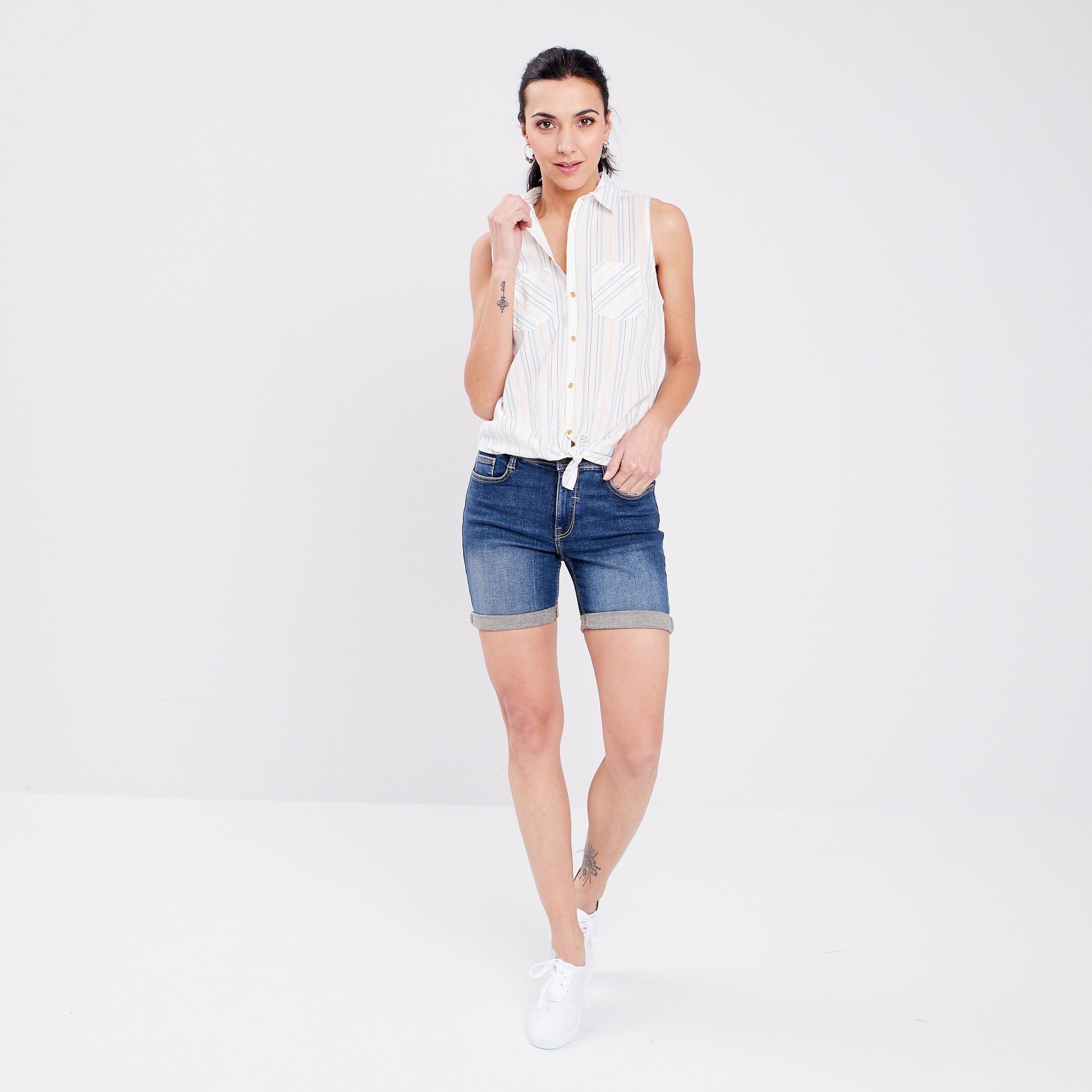 Chemise sans manches bleu femme | La Halle