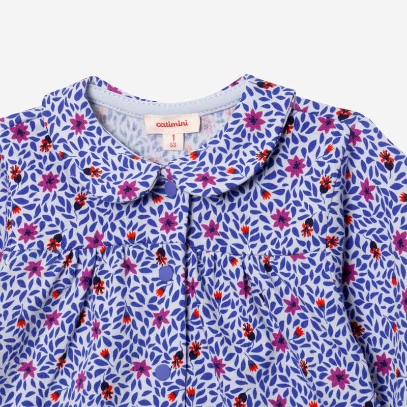T-shirt bébé fille micro fleurs pressions beige Catimini
