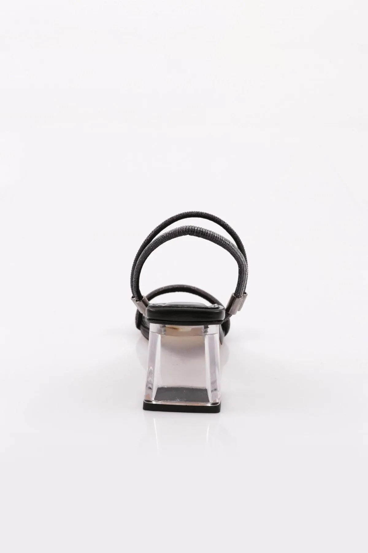 DGN  901 Damen-Sandalen mit quadratischem Zehenbereich und transparentem Absatz