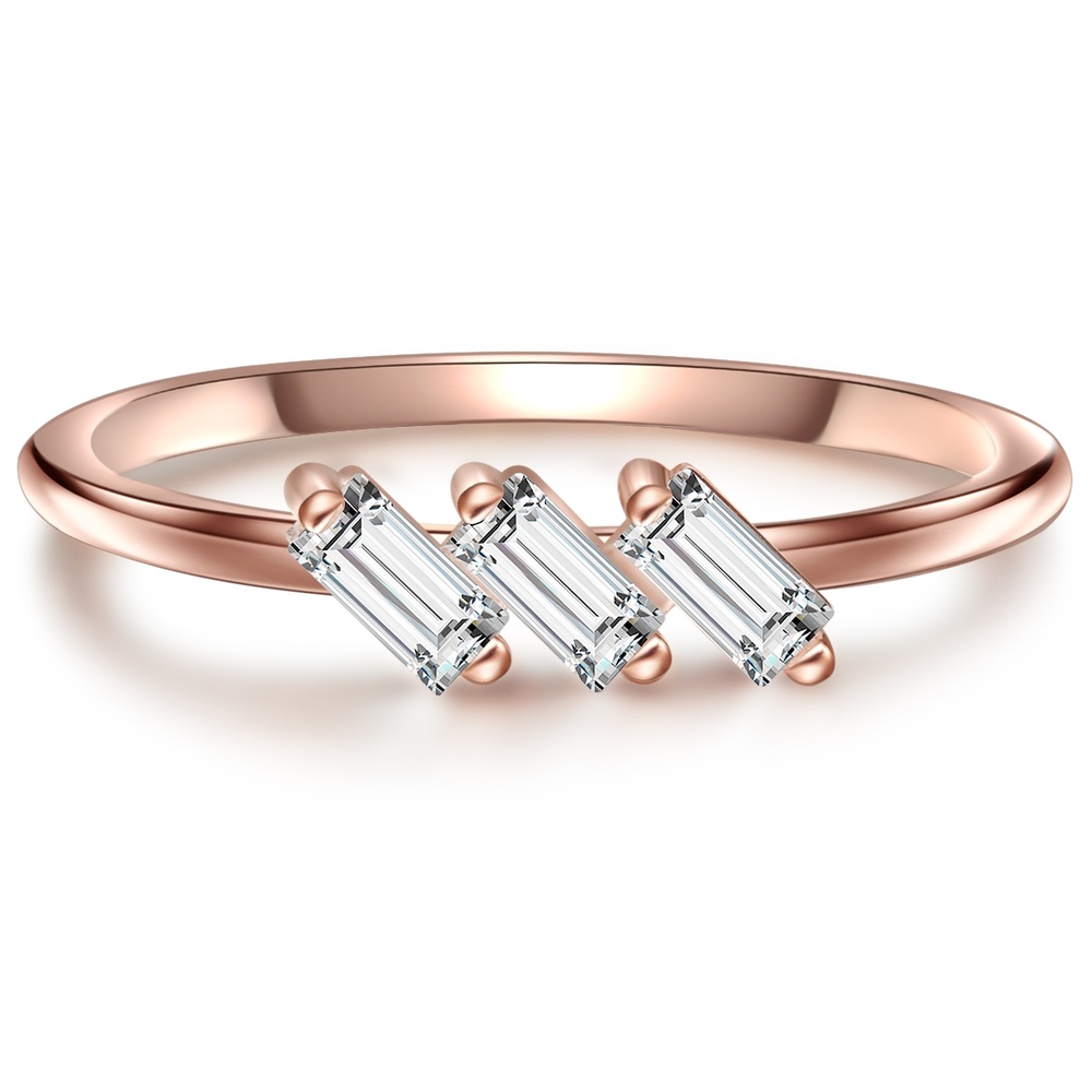 Glanzstücke München Bague en argent Argent sterling Cristal de roche en Or rose Bague