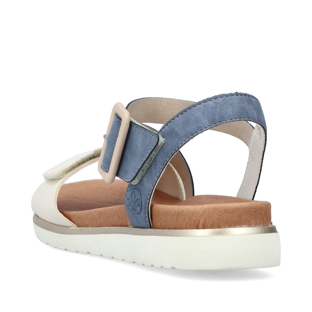 Rieker Damen Riemchensandalen pazifikblau-altweiß