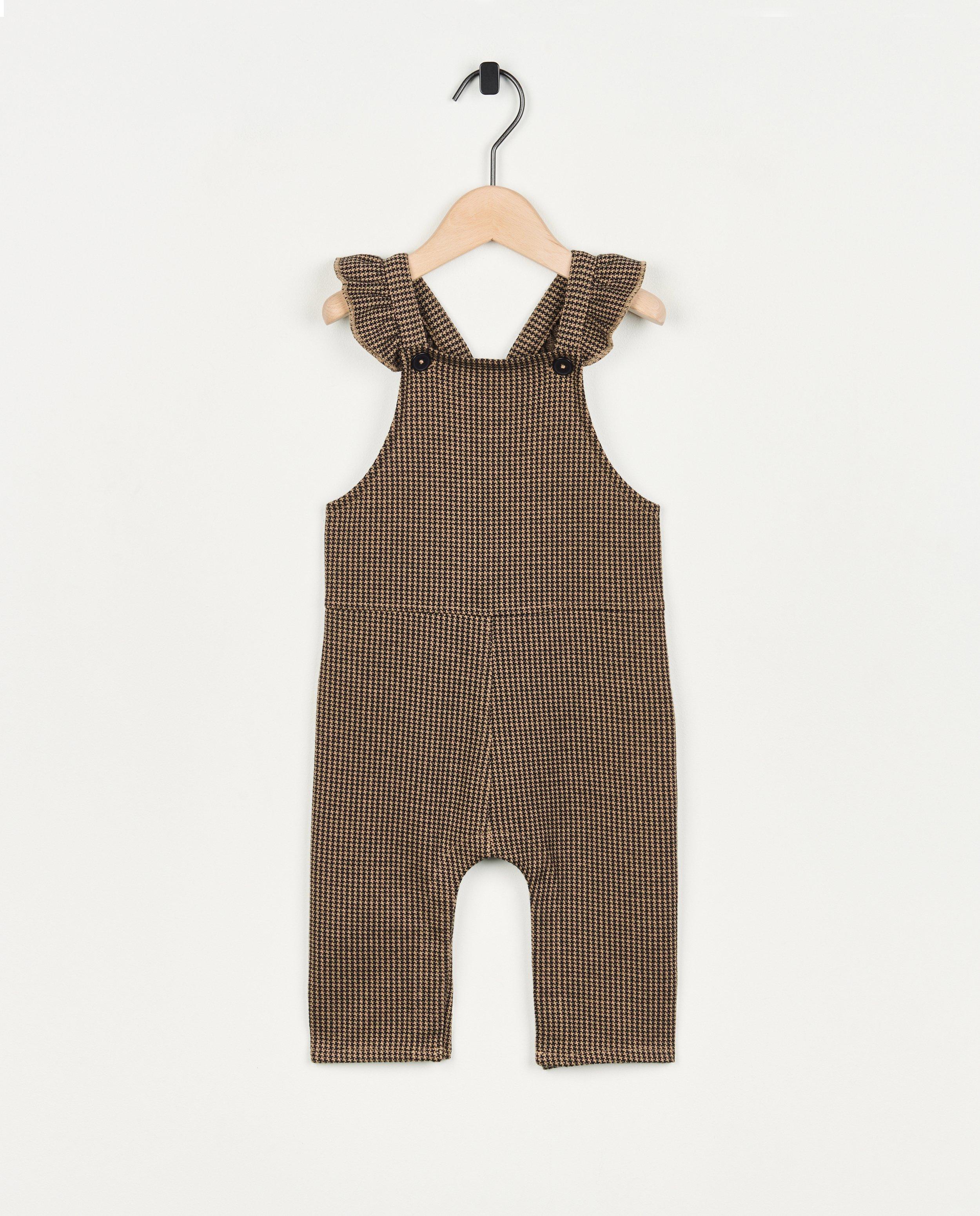 Salopetă Cuddles and Smiles cu imprimeu bej