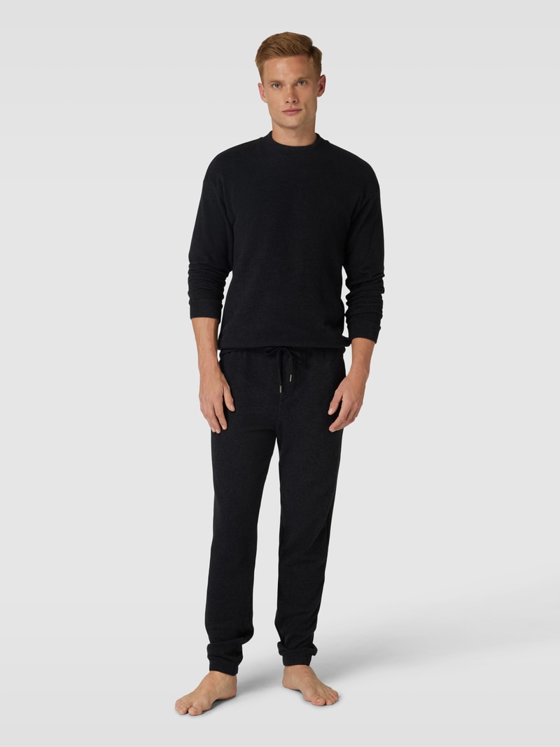 Sweatpants mit Tunnelzug Modell 'Remix Lounge Time off' in anthrazit meliert