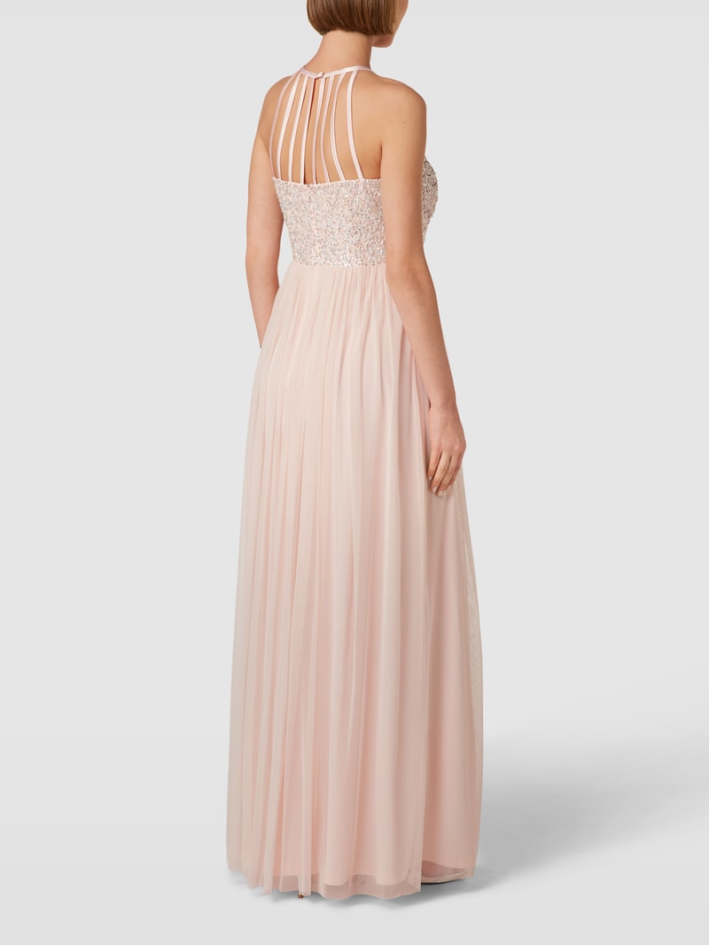 Abendkleid mit Paillettenbesatz in hellrosa