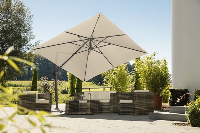 Schneider Schirme Schneider Ampelschirm Rhodos Twist, ca. 300x300 cm, natur