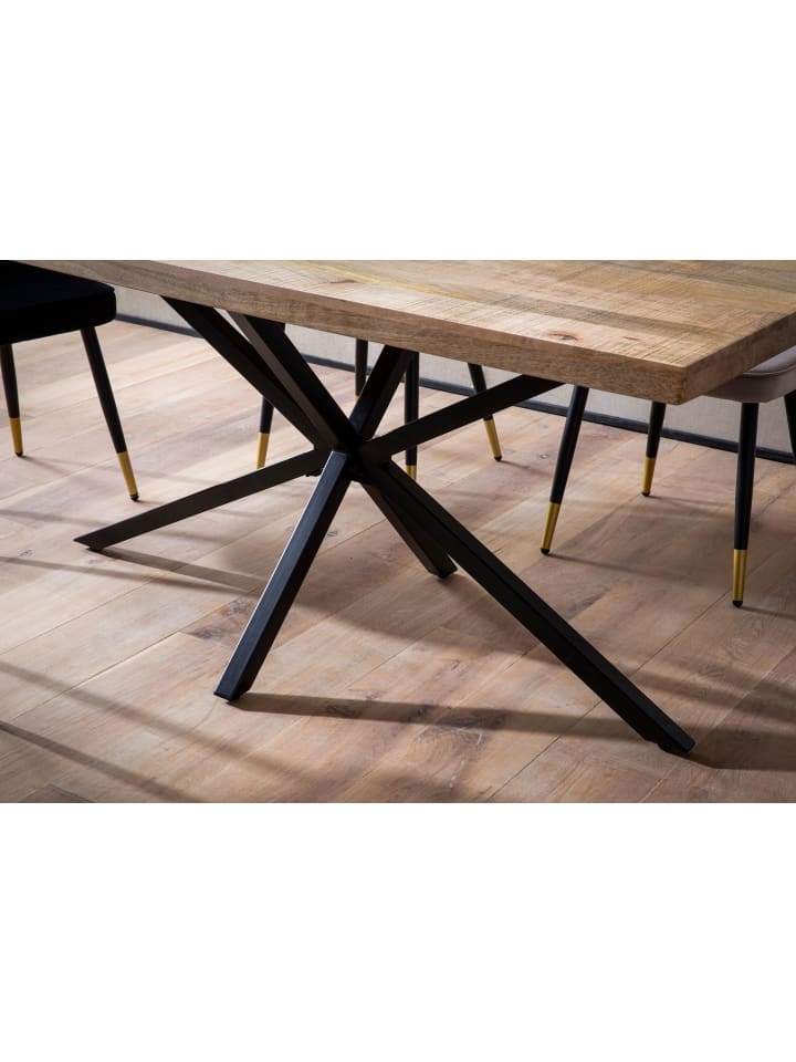 KADIMA DESIGN Esszimmertisch 160x80x76 cm Massivholz Metall Esstisch günstig kaufen