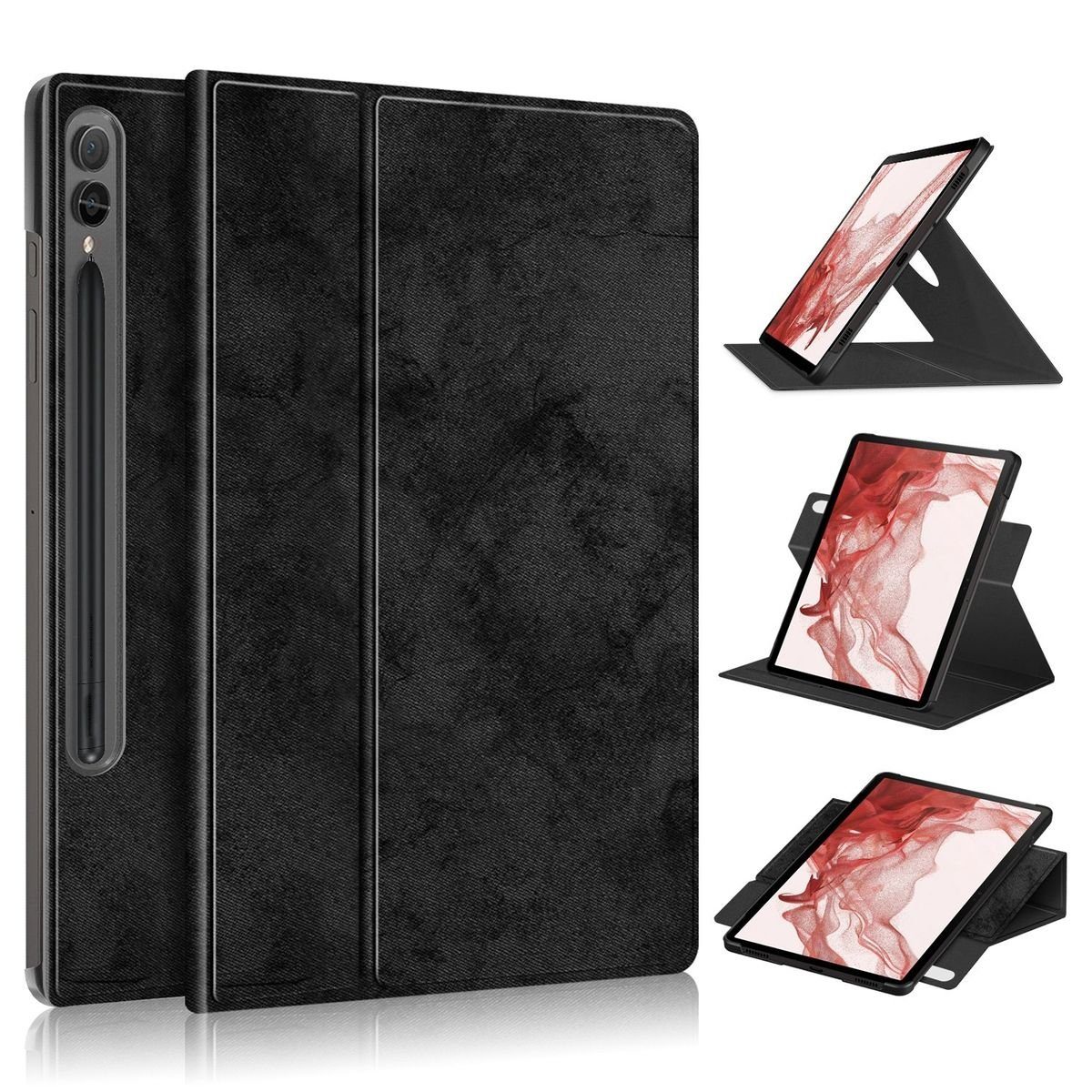Wigento Tablet-Hülle Für Samsung Galaxy Tab S9 S9 FE 360 Grad Rotation Hülle Tablet Tasche