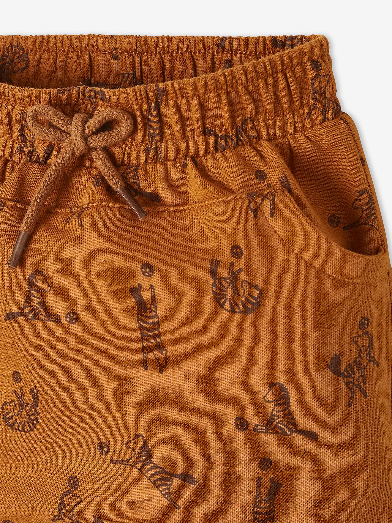 Pantalon molleton bébé garçon caramel imprimé