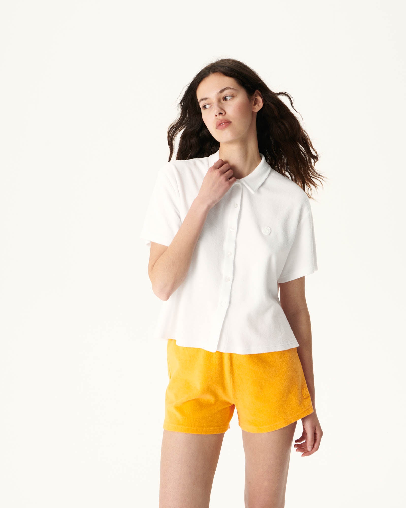 Chemise courte éponge Blanc Nova