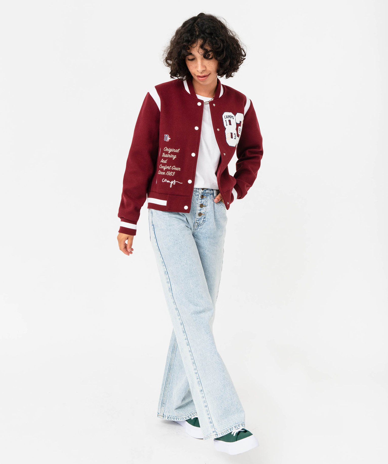 Jean flare délavé à braguette boutonnée femme - Camps Un... bleu | GEMO