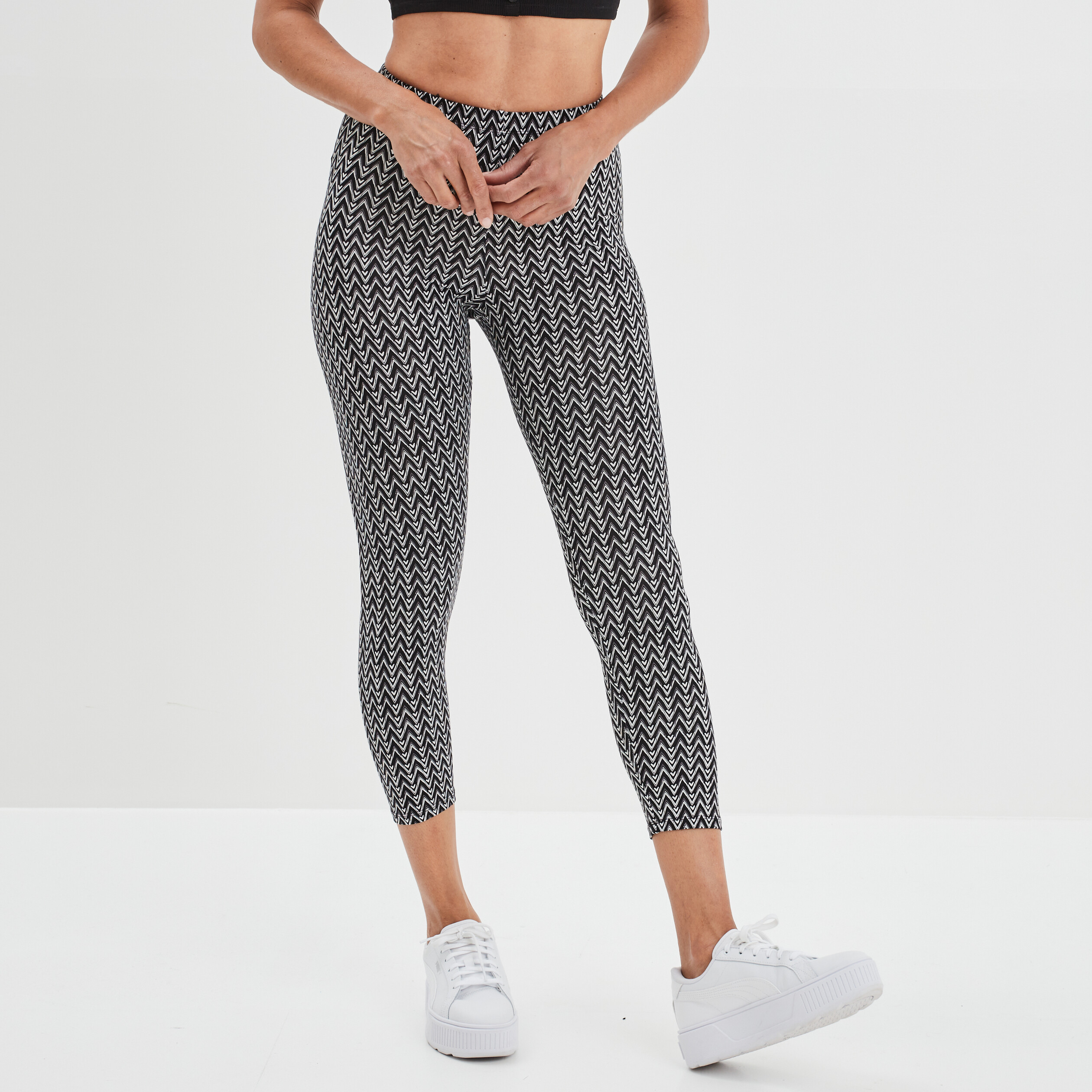 Legging élastiqué 7 8ème noir femme | La Halle