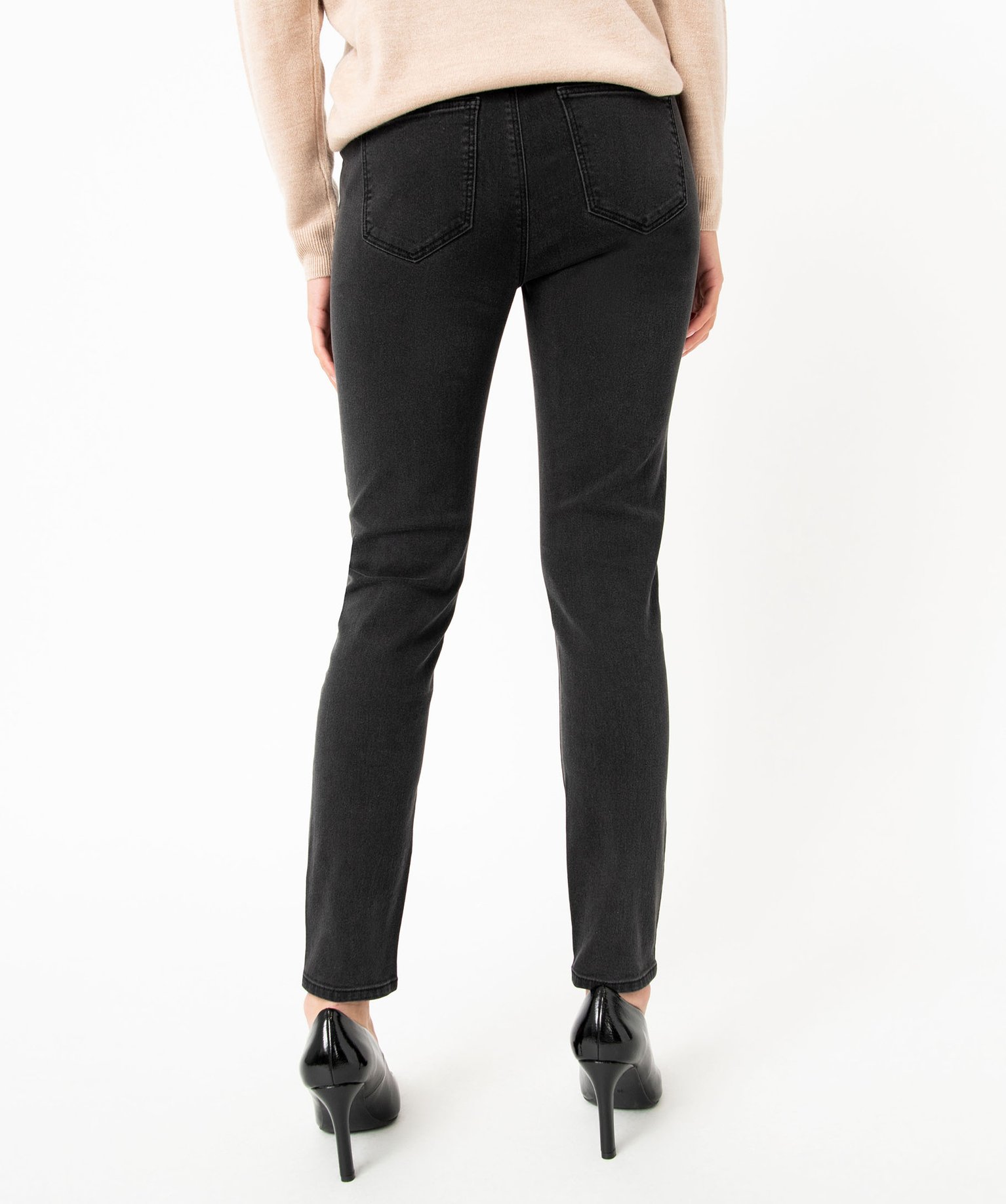 Jegging délavé avec taille élastique femme noir | GEMO