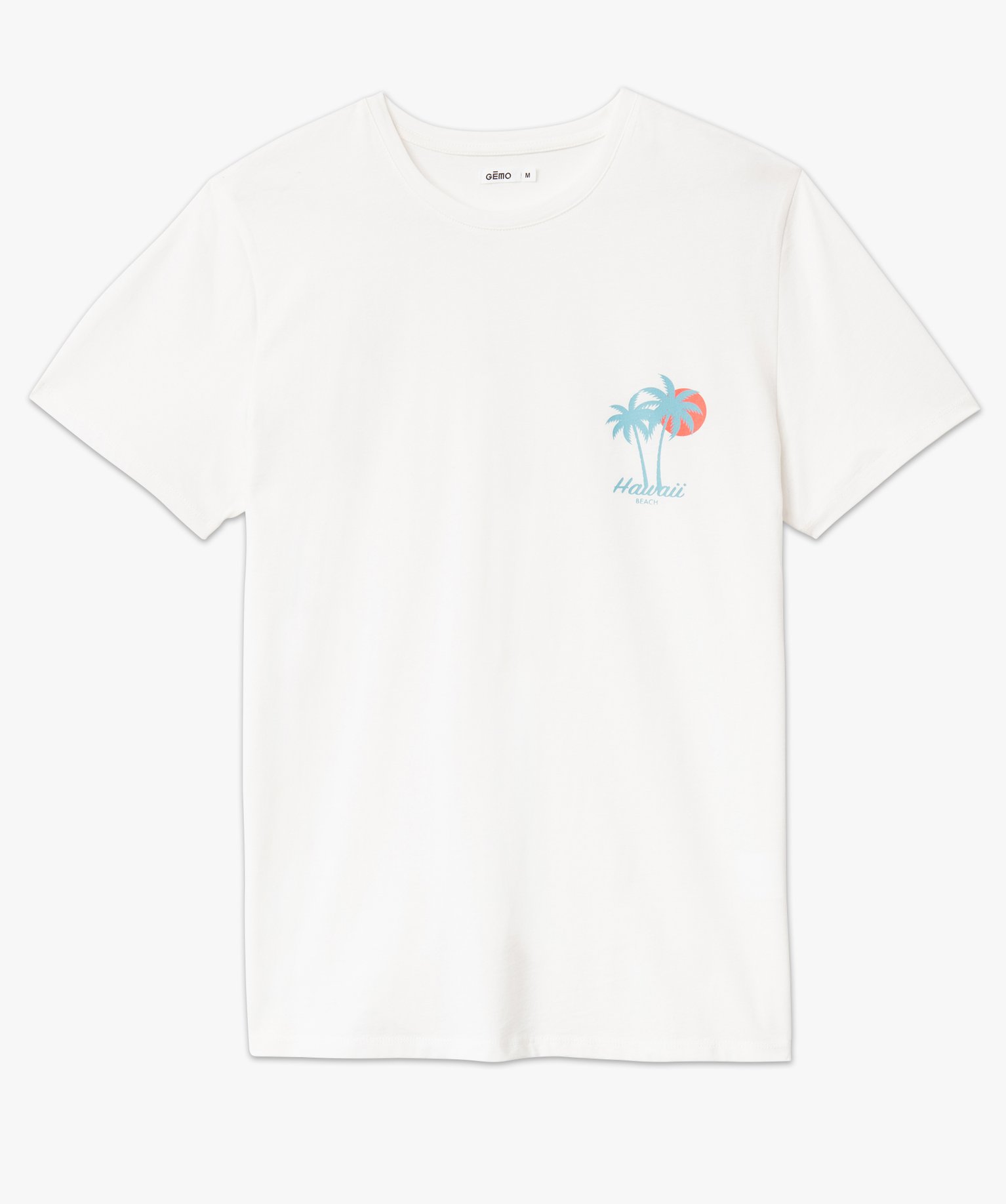Tee-shirt à manches courtes avec motif palmiers homme blanc | GEMO