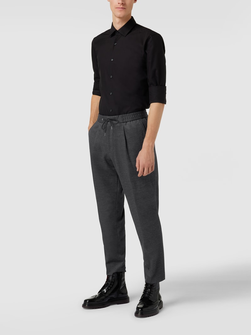 Lounge-Hose mit Schurwoll-Anteil Modell 'Perin' in anthrazit