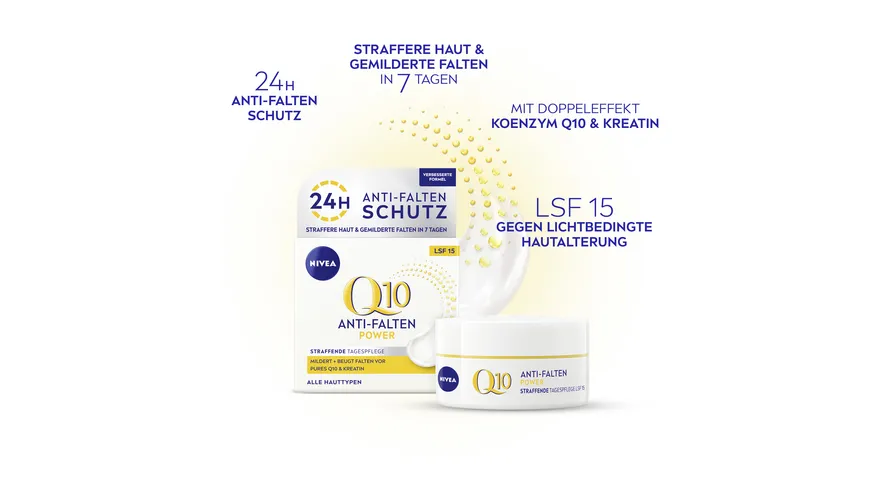 NIVEA Q10 Anti-Falten Power Straffende Tagespflege LSF15 50 ml