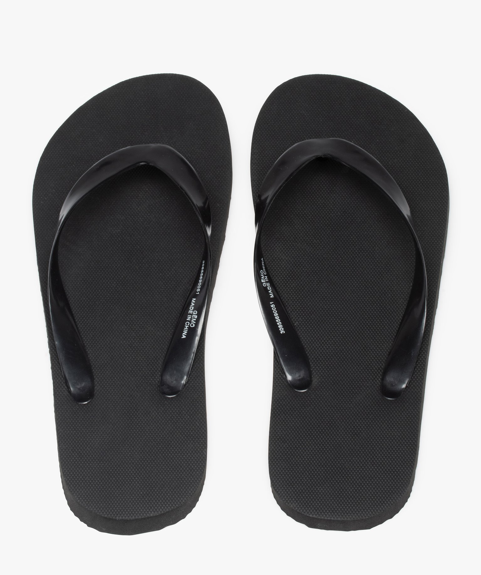 Tongs Garçon unies à brides souples noir | GEMO