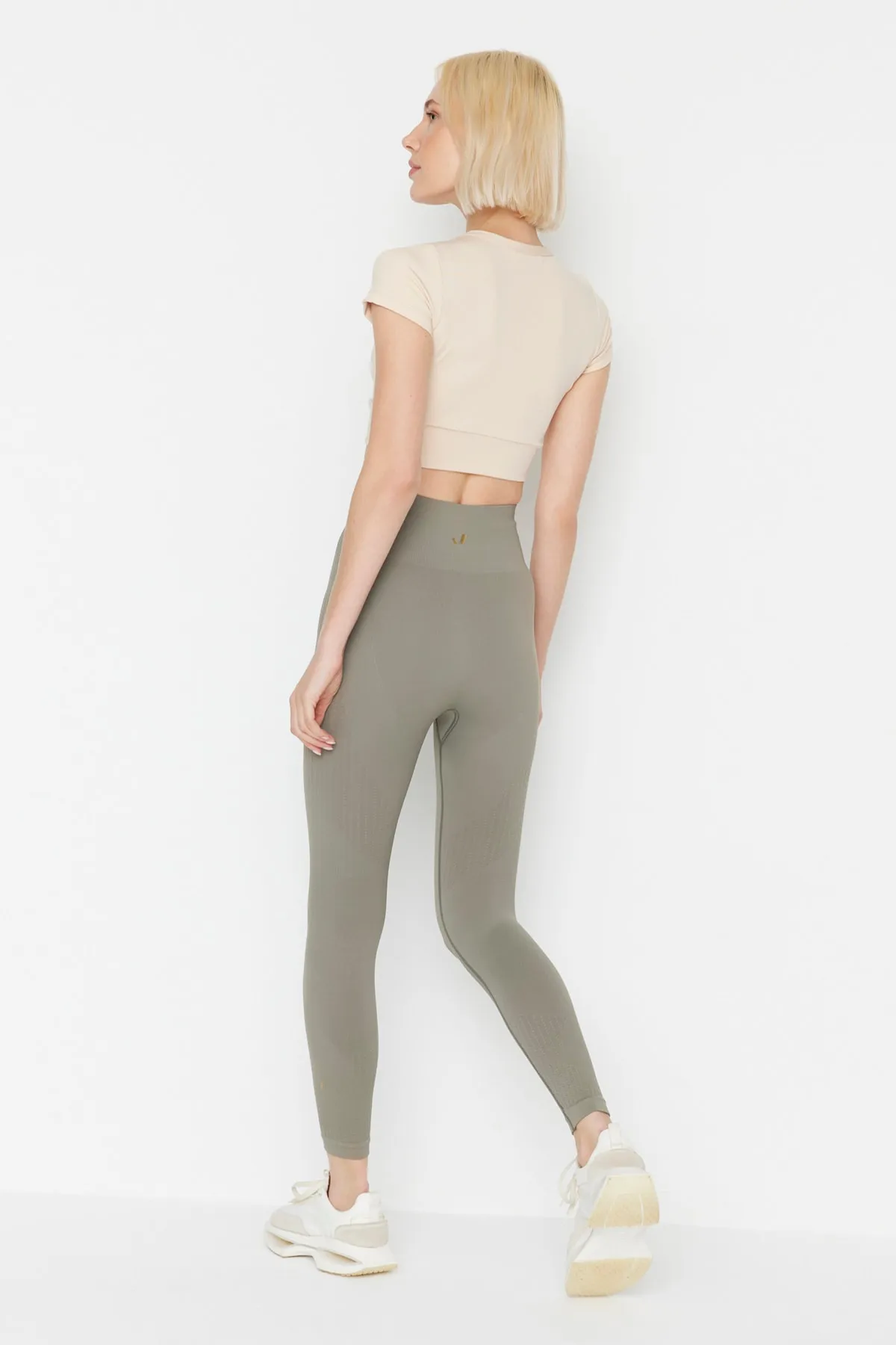 Jerf  Lily - Khakifarbene Erholungs-Leggings mit hoher Taille