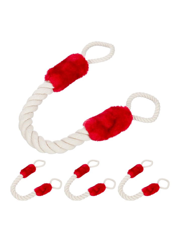 relaxdays 4 x Türkordel in Creme/ Rot günstig kaufen onesize