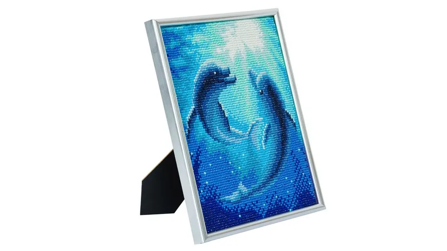 Craft Buddy - Crystal Art Diamond Painting Picture Frame-Kit Delfine 21 cm x 25 cm