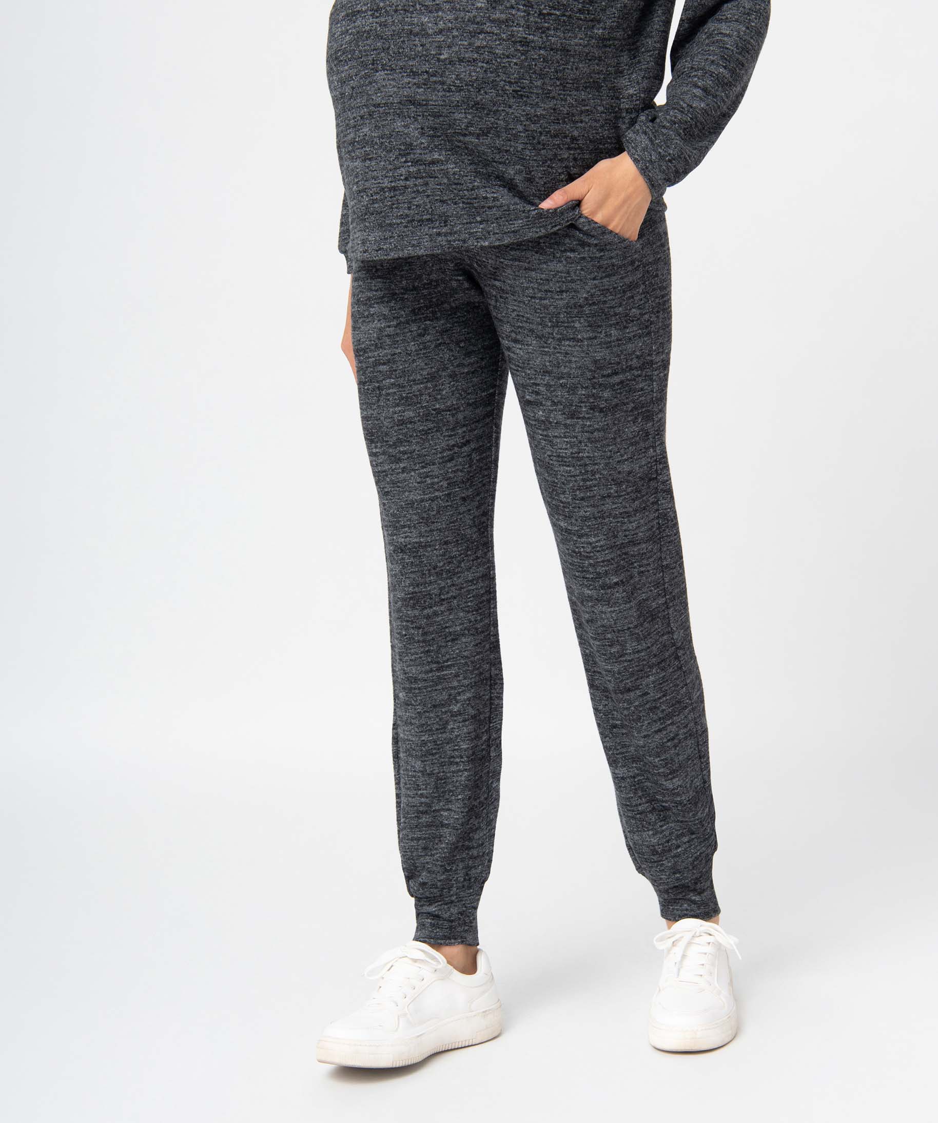 Pantalon de grossesse jogger en maille douce gris | GEMO