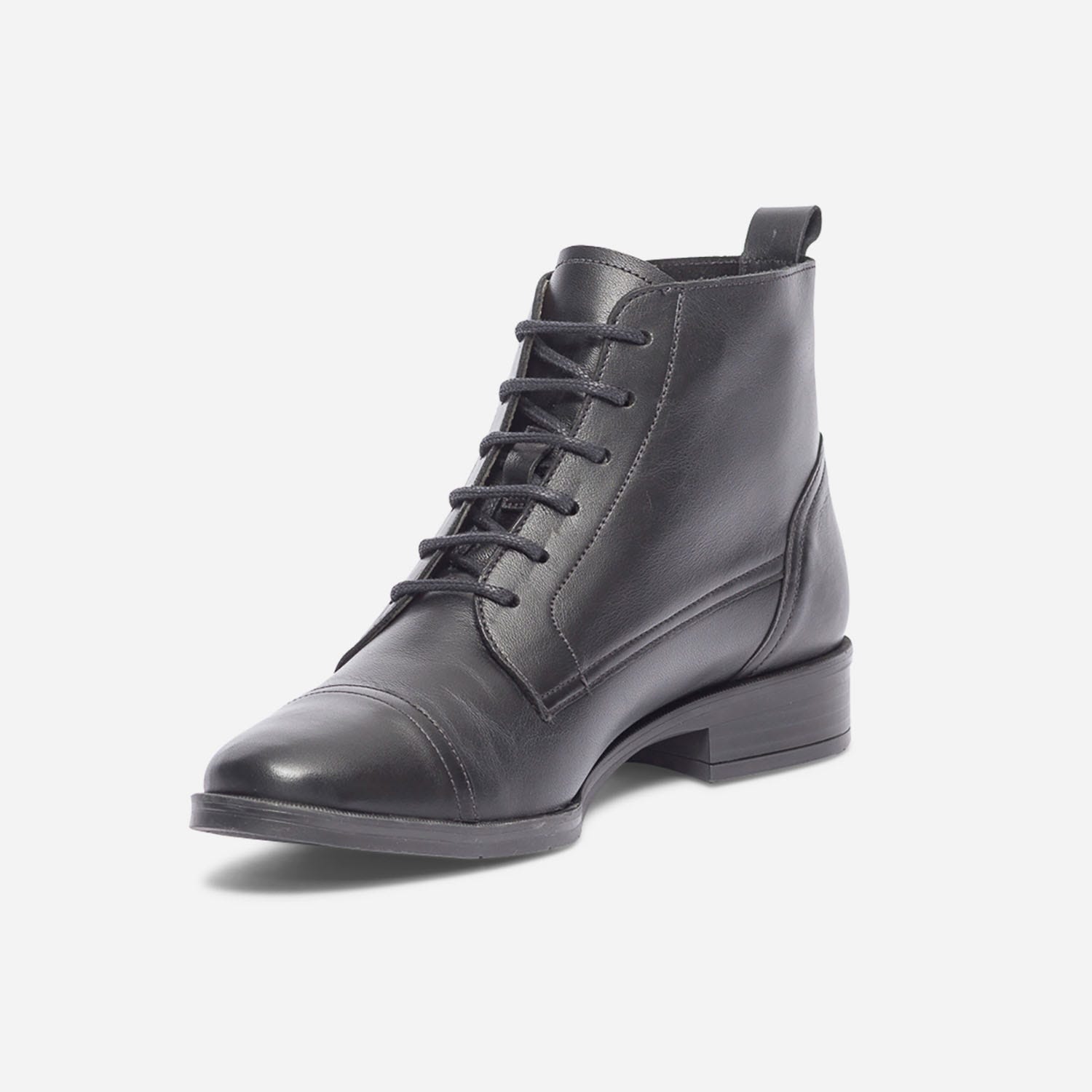 Bottine ERAM FLEX noire en cuir éco-conçu