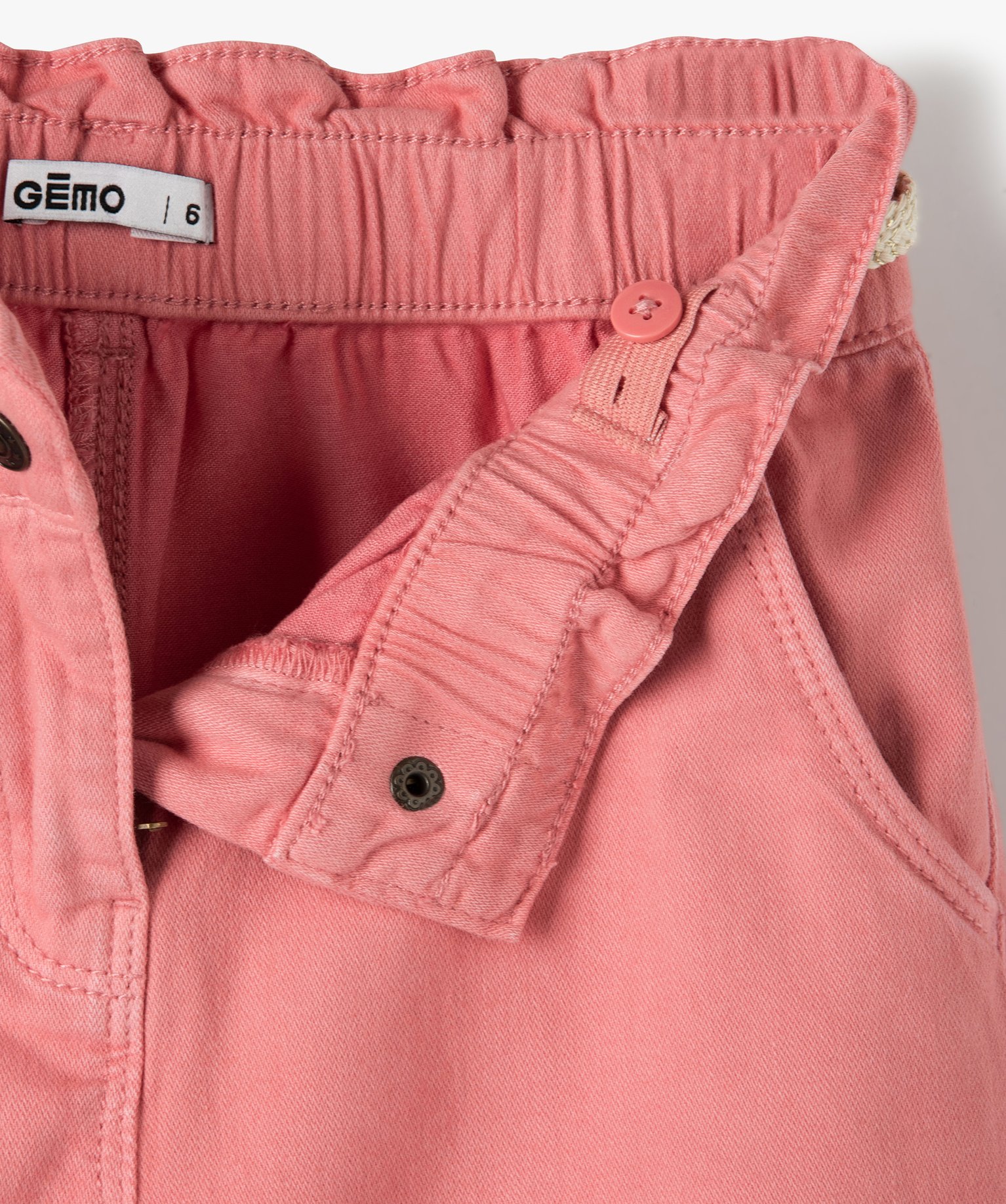Short fille large à taille froncée et ceinture pailletée | GEMO