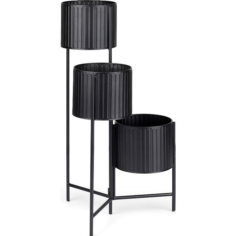 Home Pidestall 37x65 cm 3 potter metall sort