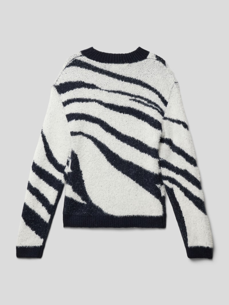 Strickpullover mit Rundhalsausschnitt Modell 'GIANNA' in dunkelblau
