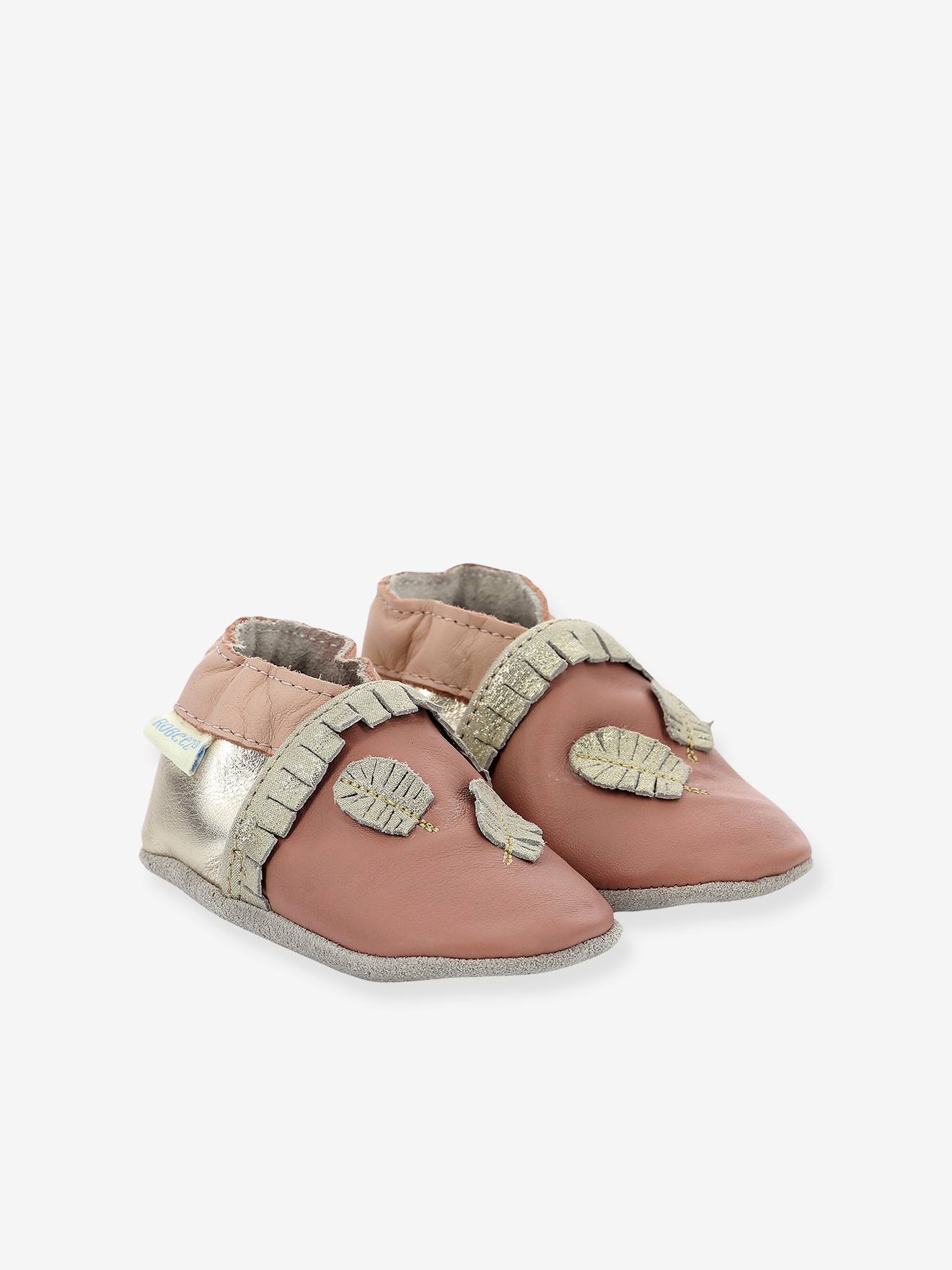 Chaussons cuir souple bébé fille Simphoni ROBEEZ© rose