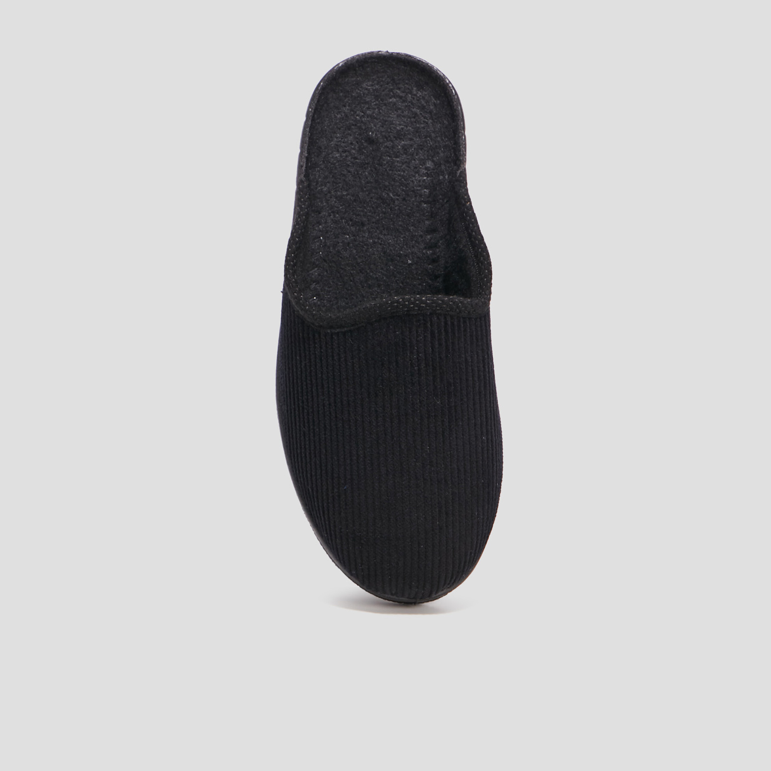 Chaussons mules velours noir homme | La Halle