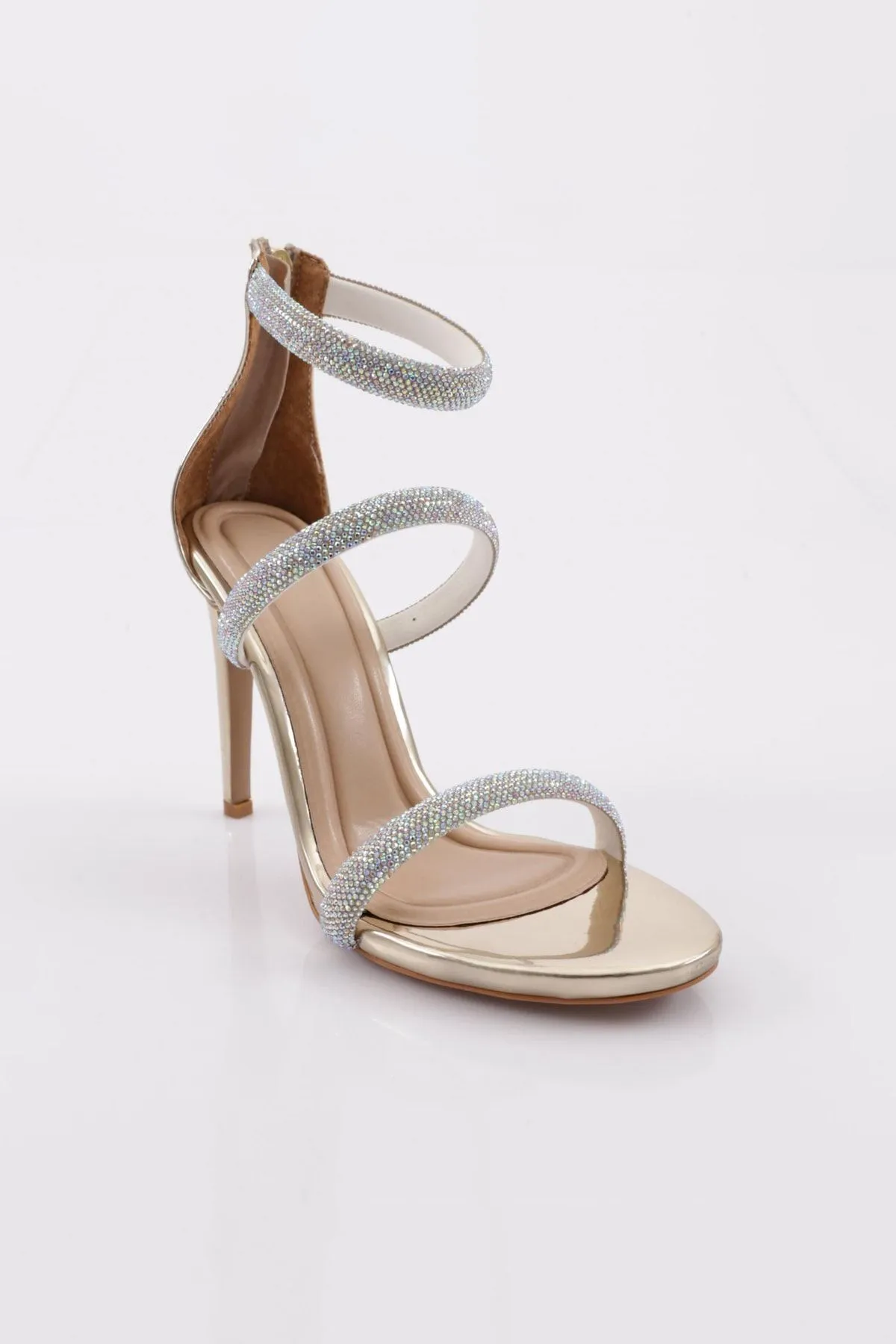 DGN  2001 Modell Rose Lackleder - Damenschuhe mit Absatz, Stickerei und Knöchelriemen