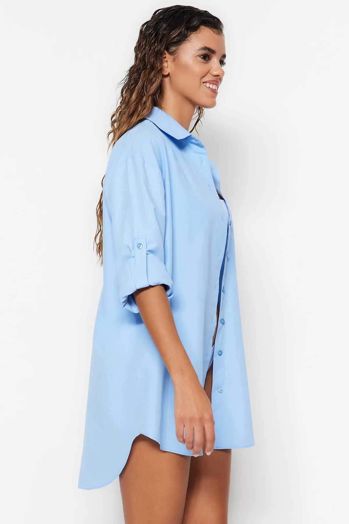Trendyol Collection  Hellblaues gewebtes Hemd TBESS22GO0664
