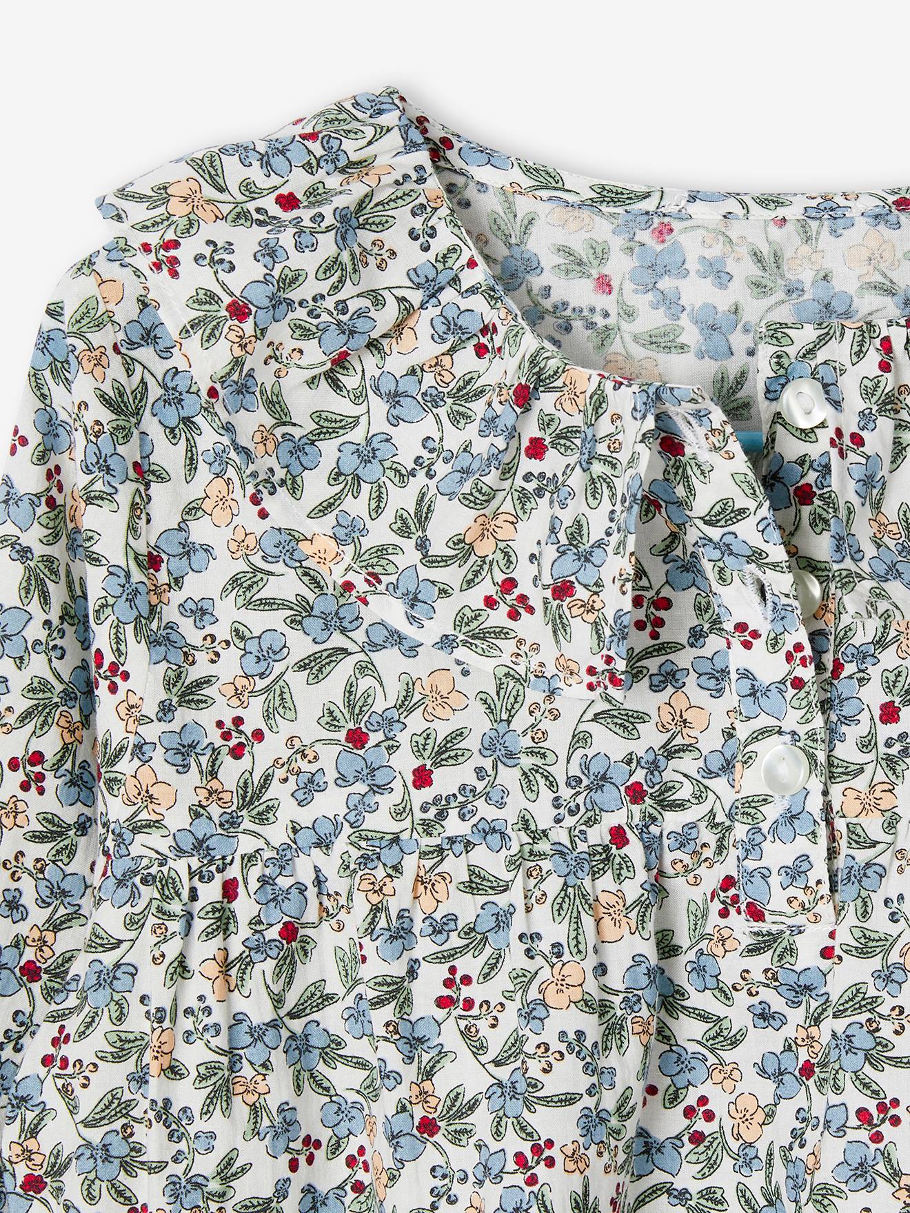 Blouse imprimée fleurs fille blush