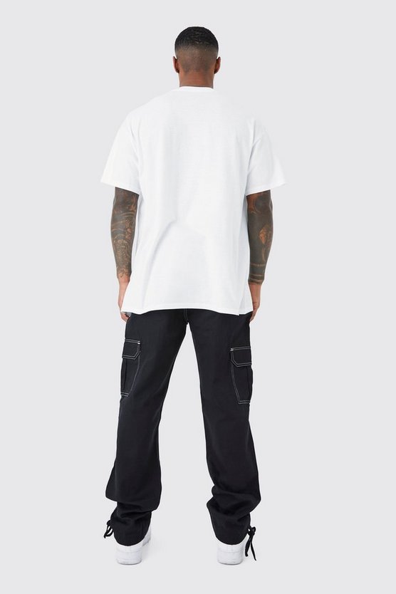 Lockere Cargohose mit Worldwide-Print
