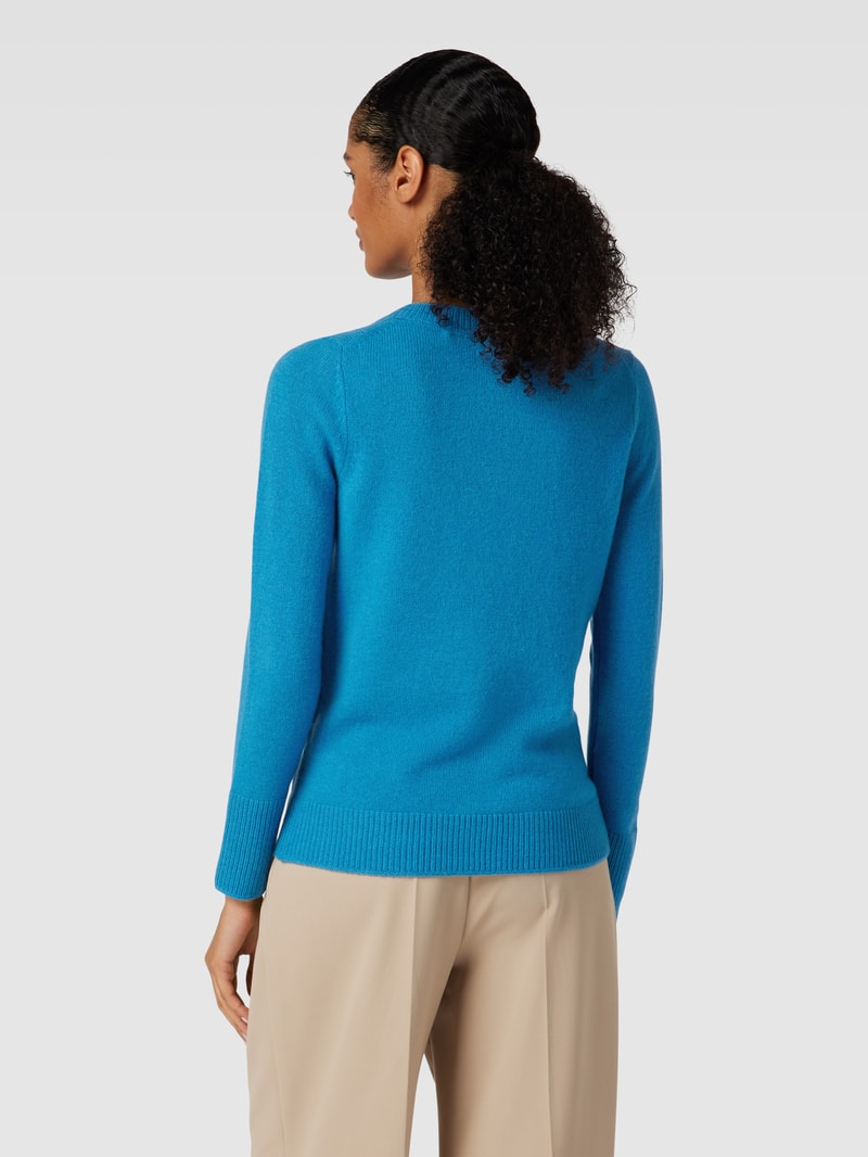 Strickpullover aus Wolle mit V-Ausschnitt in blau