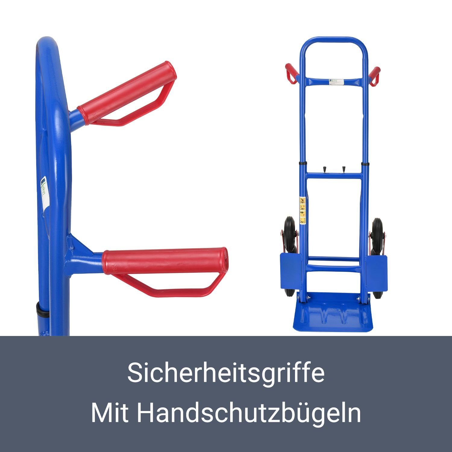 Juskys Treppensackkarre Treppensackkarre, klappbar Treppensteiger, Hartgummireifen, Stahlrahmen, bis 100 kg