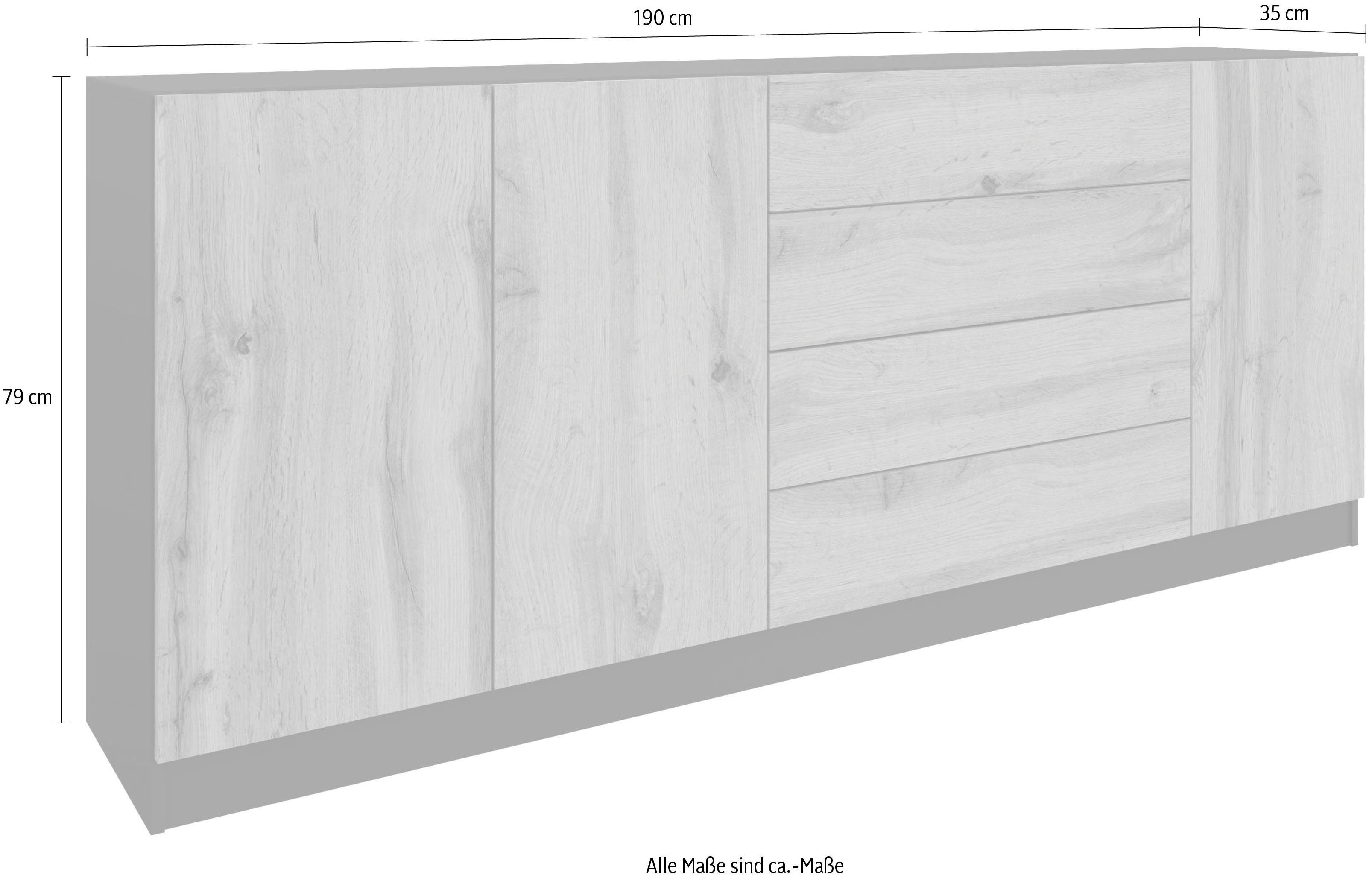 borchardt Möbel Sideboard Vaasa, Breite 190 cm
