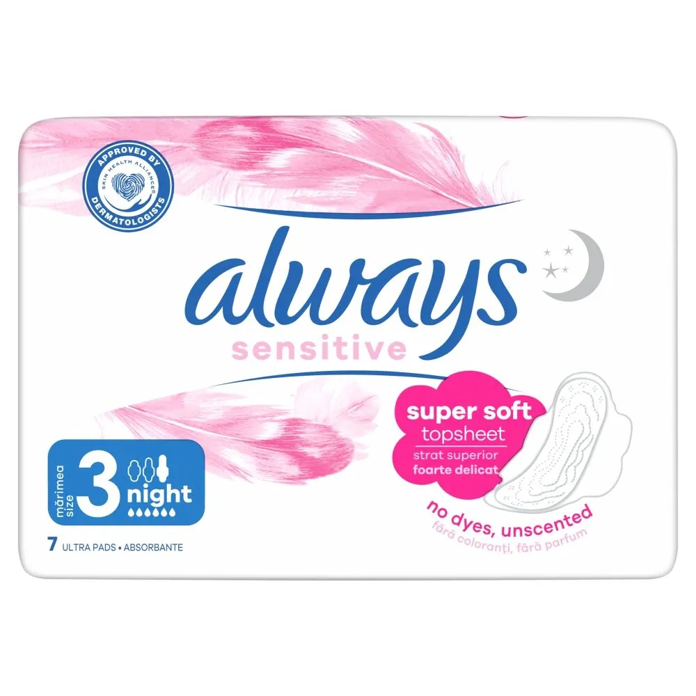 Always Ultra Sensitive Night bind, 7 stk.