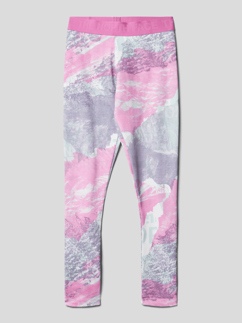 Leggings mit elastischem Logo-Bund in hellrosa