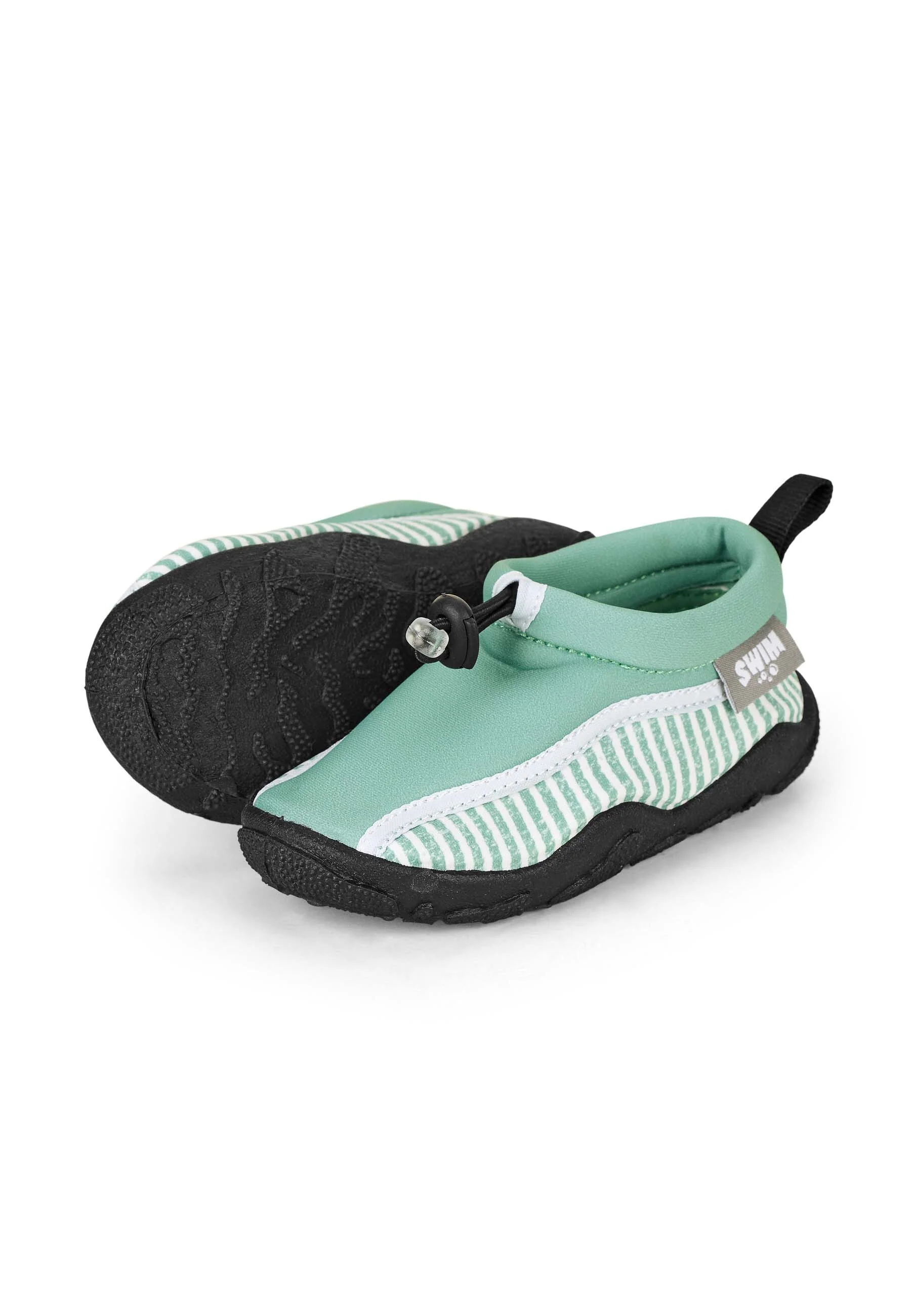 Aqua-Schuh Kinder in Dunkelgrün mit Seersucker