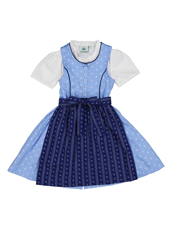 Isartrachten Dirndl in Hellblau/ Dunkelblau günstig kaufen
