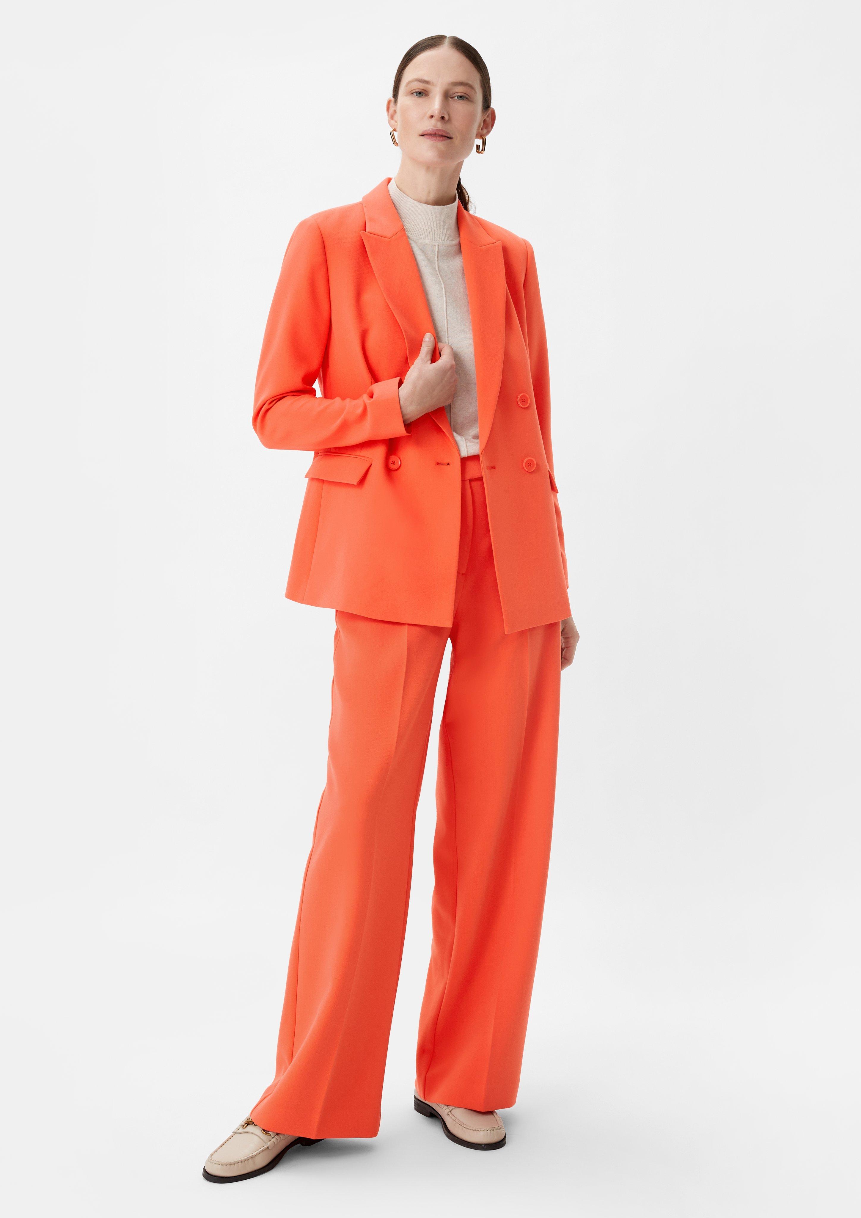 Blazer mit doppelreihigen Knöpfen - orange