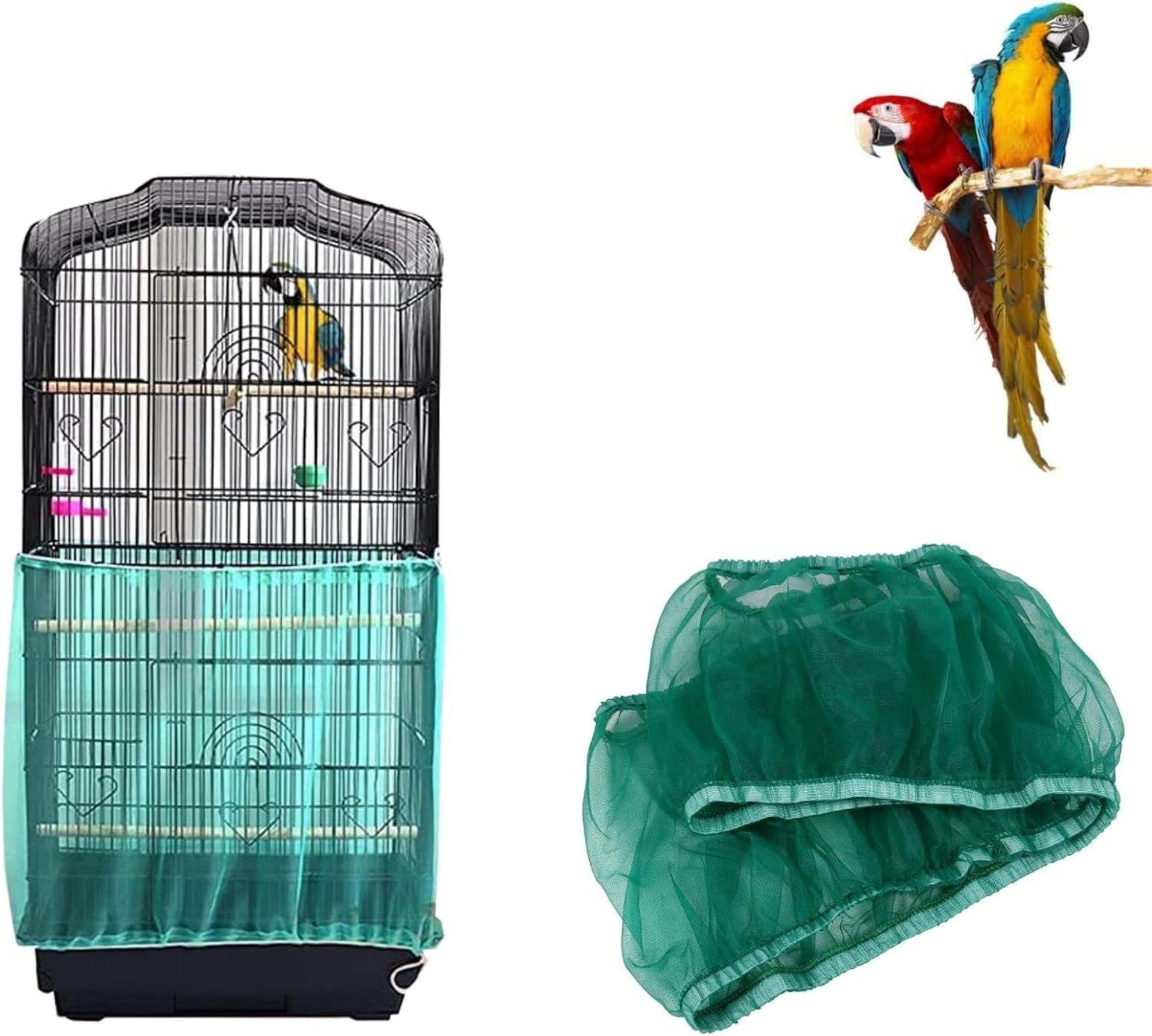 Coonoor Vogelkäfig Verstellbarer Vogelkäfig Netz Abdeckung Vogelkäfig Samen Feder Fänger