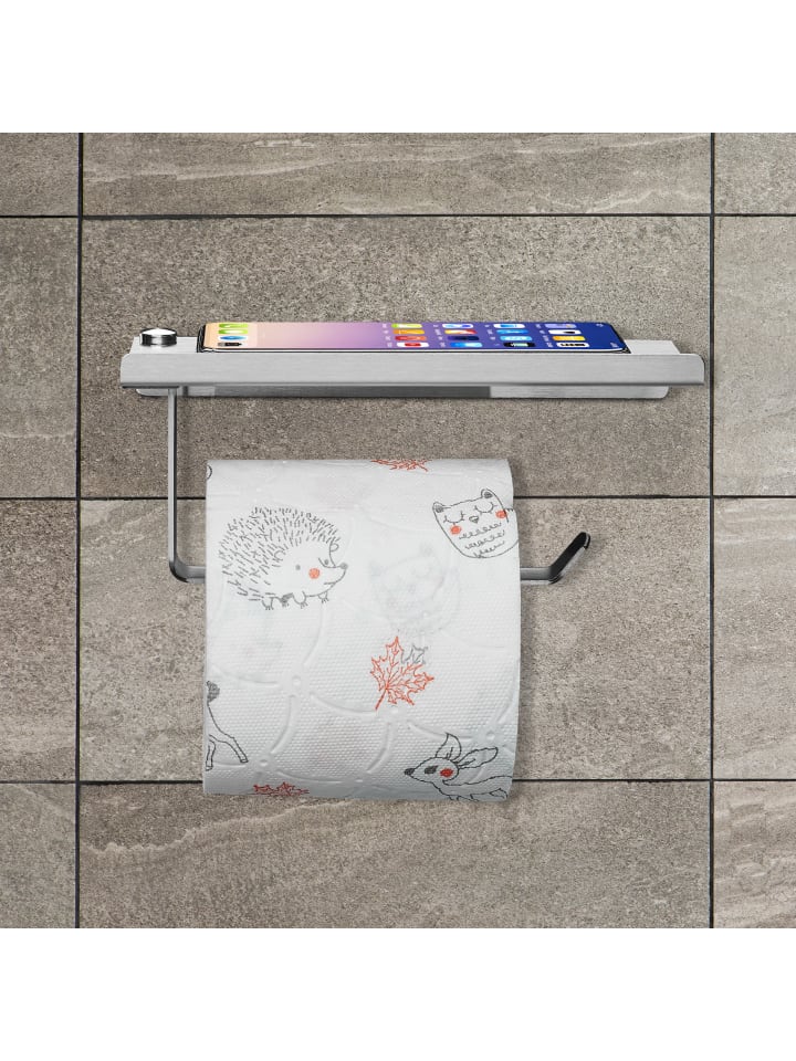 relaxdays Toilettenpapierhalter in Silber - (B)18 x (H)8 x (T)9,5 günstig kaufen onesize