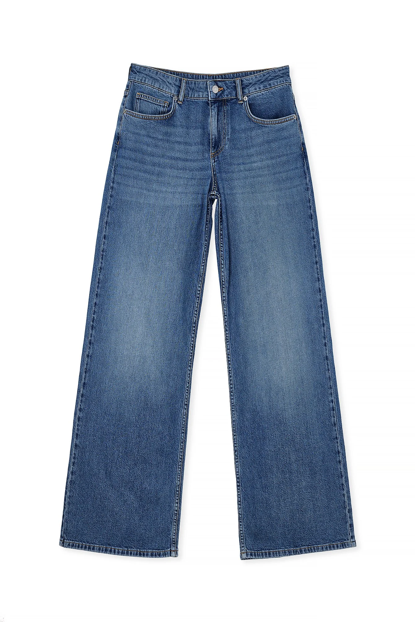 Weite Jeans mit tiefer Taille