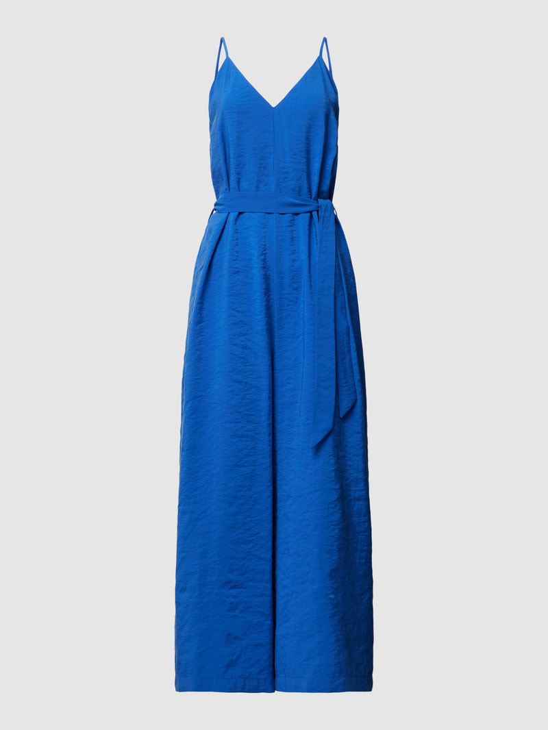 Jumpsuit mit Bindegürtel in royalblau